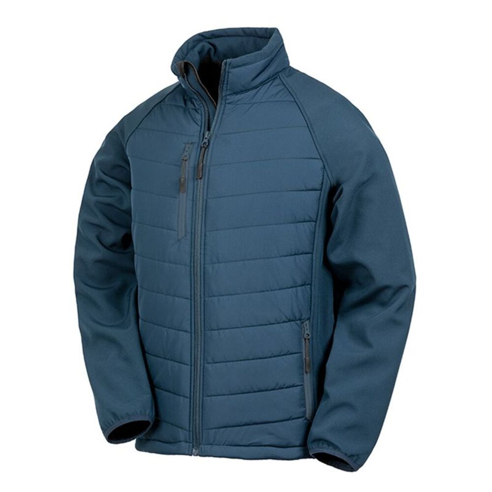 Result Mens Black Compass Padded Soft Shell Jacket / Navy